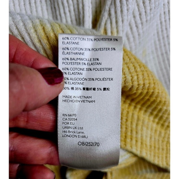 We The Free Sz.L. Oversized Baggy Tunic. Waffle surface.Soft.Blue YellowTiedyed - Picture 6 of 7